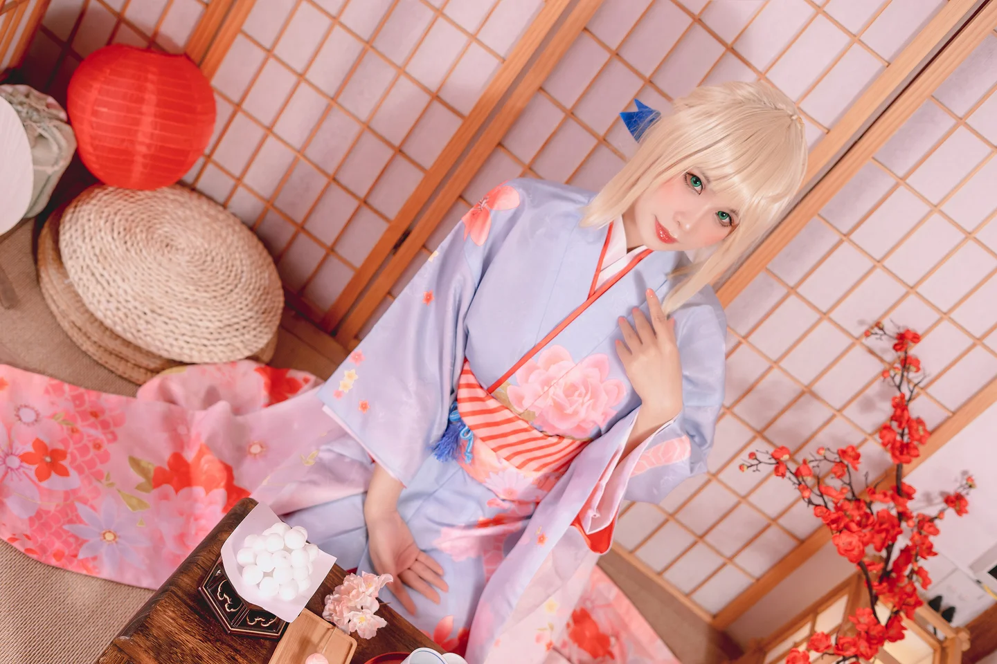 Pyon_Lay - Saber Kimono [34P,1V-220MB] tg@simisebaisi 【丝足阁】030.webp